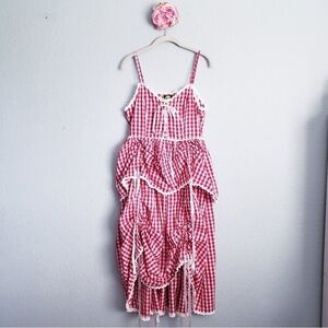 Tunnel Vision Red and White Gingham Convertible Beatrice Dress